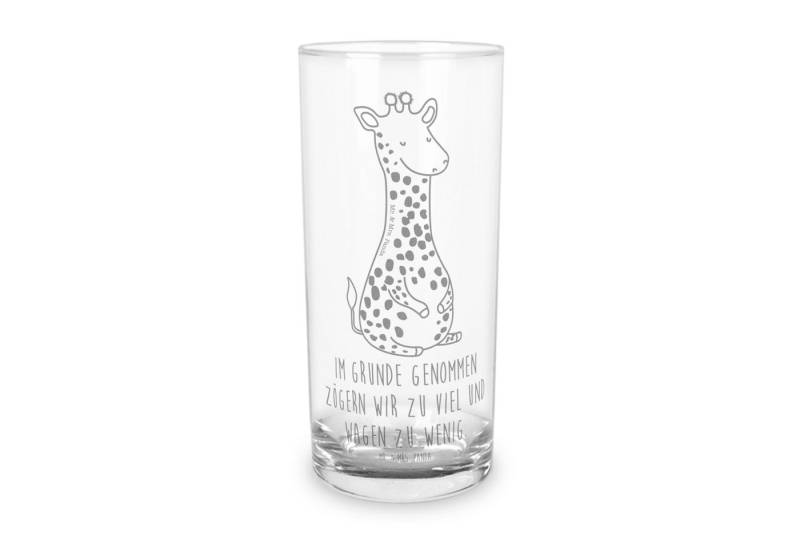 Mr. & Mrs. Panda Glas Giraffe Zufrieden 400 ml - Transparent - Geschenk, Glas Für Esstisch, Premium Glas, Praktisches Design von Mr. & Mrs. Panda