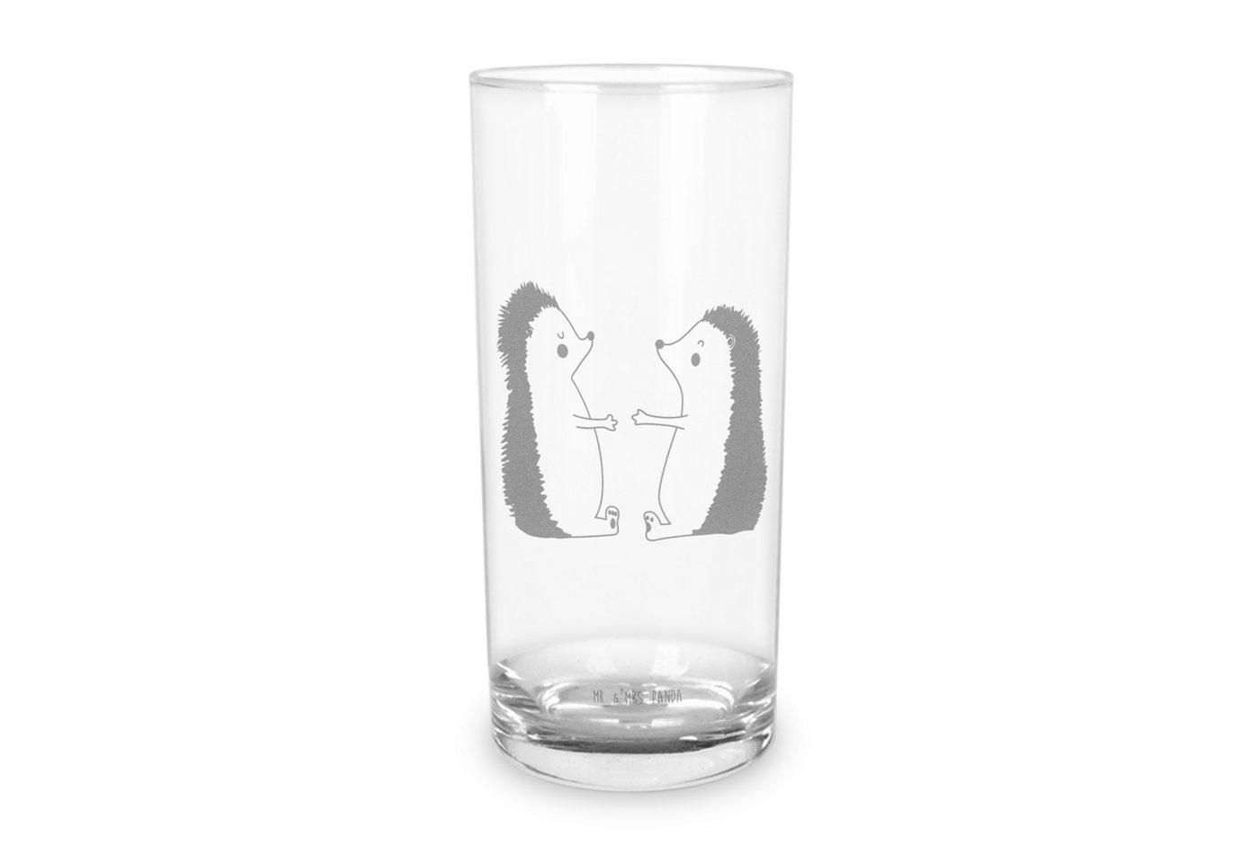 Mr. & Mrs. Panda Glas 400 ml Igel Liebe - Transparent - Geschenk, Heiraten, Hochzeitstag, V, Premium Glas, Exklusive Gravur von Mr. & Mrs. Panda