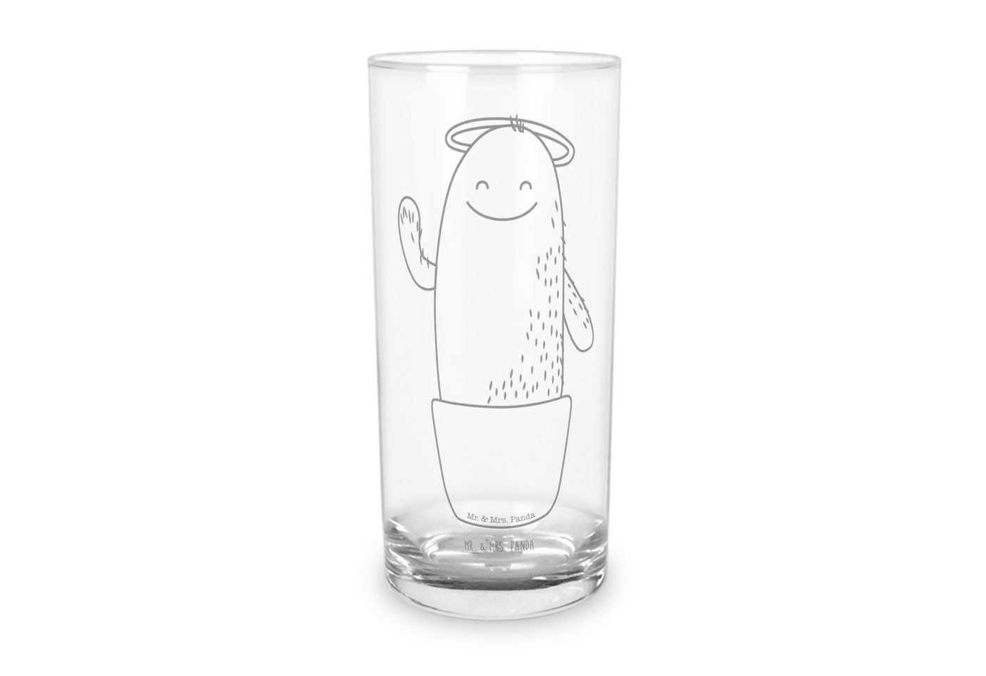 Mr. & Mrs. Panda Glas 400 ml Kaktus Heilig - Transparent - Geschenk, Trinkglas mit Gravur, Premium Glas, Lasergravur von Mr. & Mrs. Panda