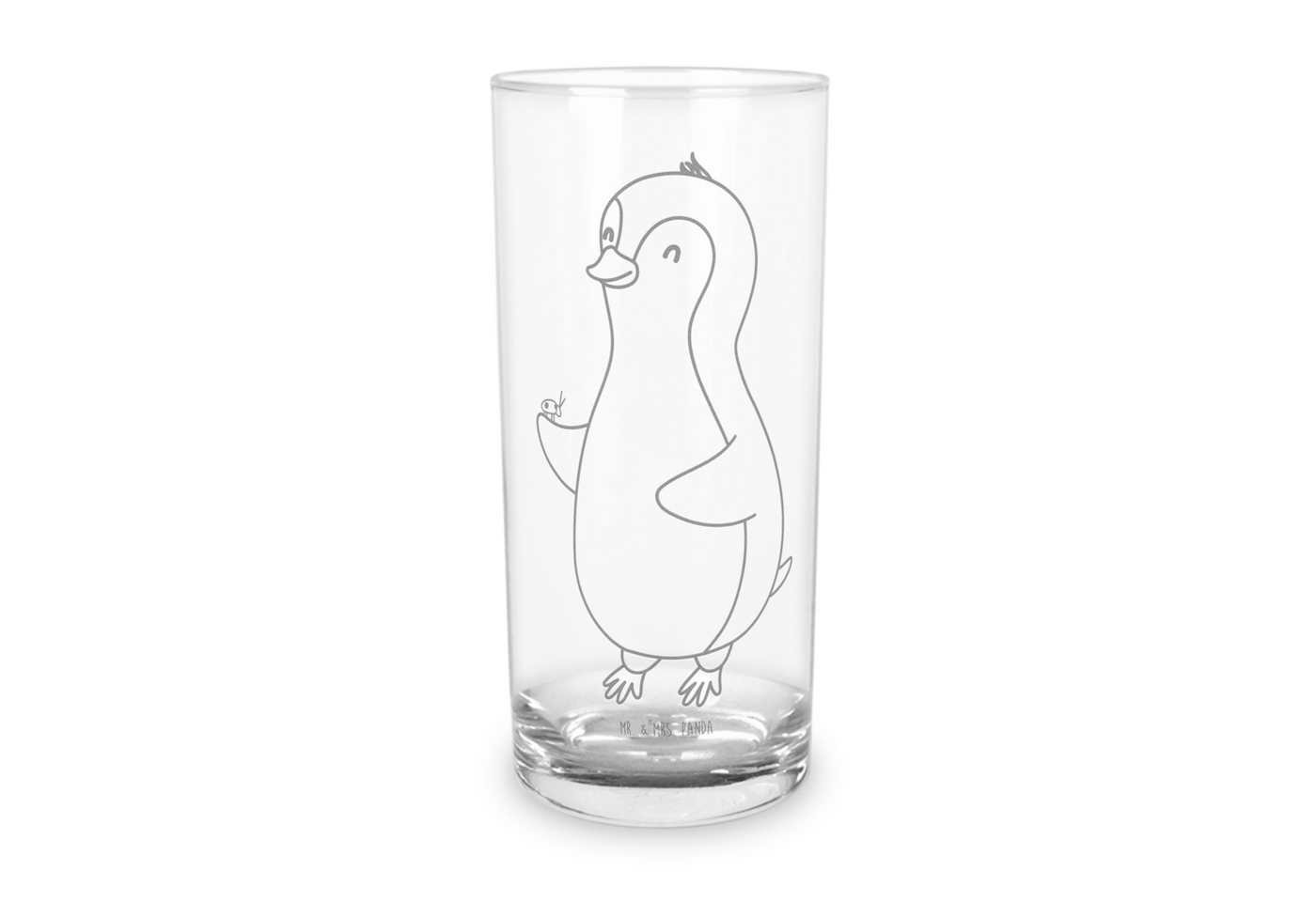 Mr. & Mrs. Panda Glas 400 ml Pinguin Marienkäfer - Transparent - Geschenk, Wasserglas, Glüc, Premium Glas, Lasergravur von Mr. & Mrs. Panda