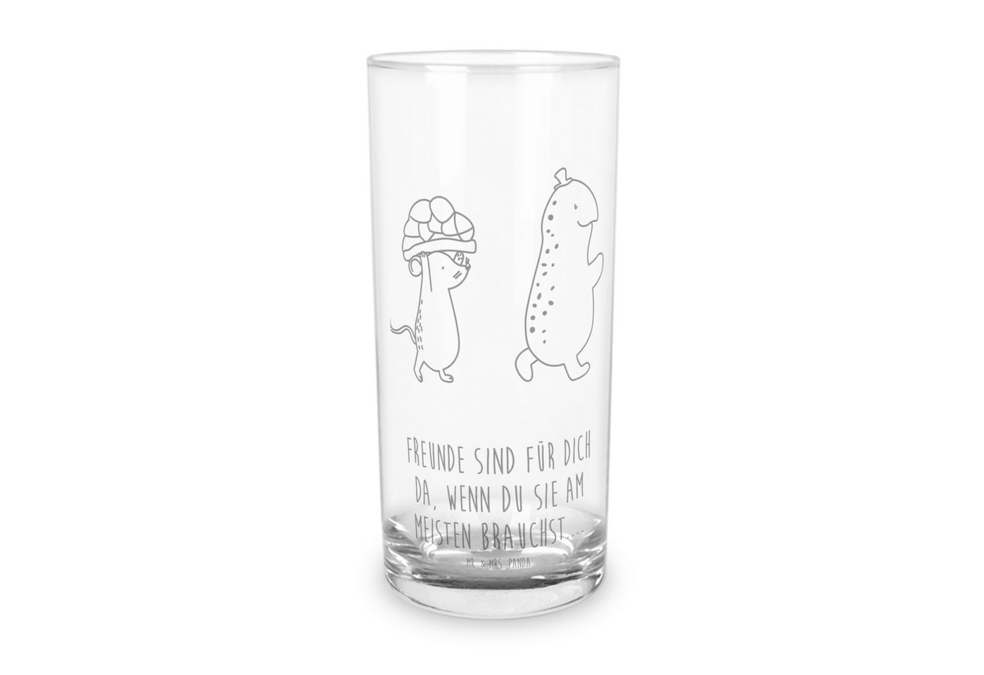 Mr. & Mrs. Panda Glas 400 ml Schildkröte Maus - Transparent - Geschenk, Wasserglas, Wasserg, Premium Glas, Exklusive Gravur von Mr. & Mrs. Panda