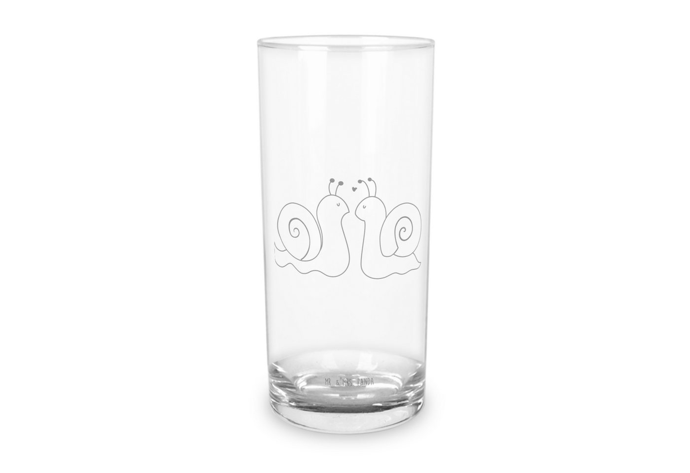 Mr. & Mrs. Panda Glas 400 ml Schnecken Liebe - Transparent - Geschenk, Wasserglas mit Gravu, Premium Glas, Magische Gravur von Mr. & Mrs. Panda