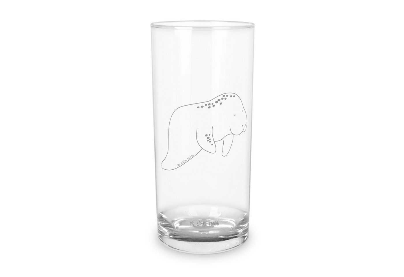 Mr. & Mrs. Panda Glas 400 ml Seekuh Chillen - Transparent - Geschenk, Zucker, Wasserglas, W, Premium Glas, Exklusive Gravur von Mr. & Mrs. Panda