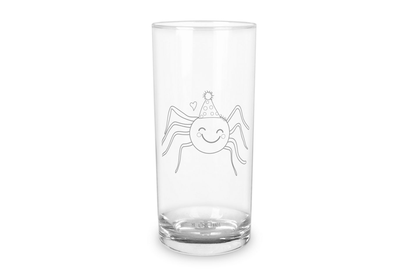 Mr. & Mrs. Panda Glas 400 ml Spinne Agathe Party - Transparent - Geschenk, Wasserglas mit G, Premium Glas, Magische Gravur von Mr. & Mrs. Panda