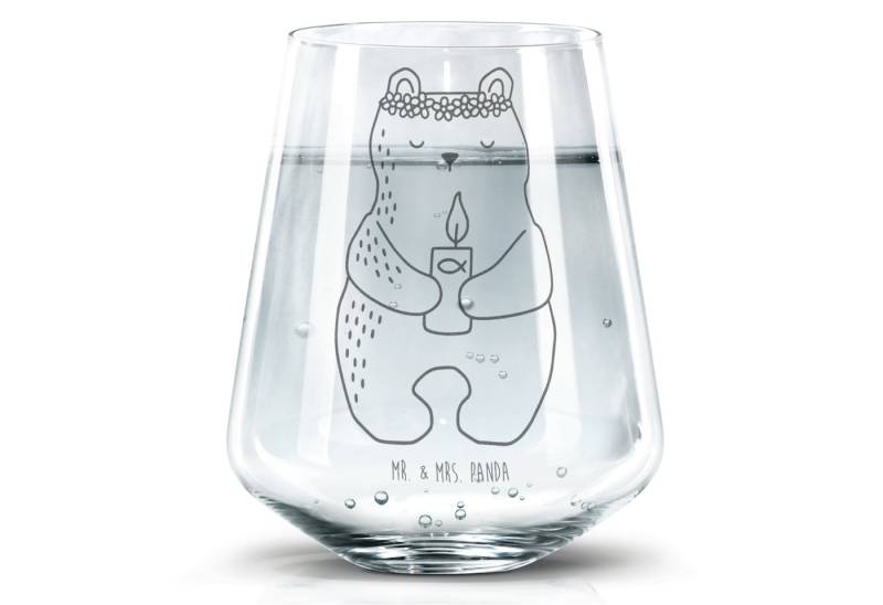 Mr. & Mrs. Panda Glas Bär Kommunion, Trinkglas, Transparent, Wasserglas, Kommunion, Teddy, Premium Glas von Mr. & Mrs. Panda