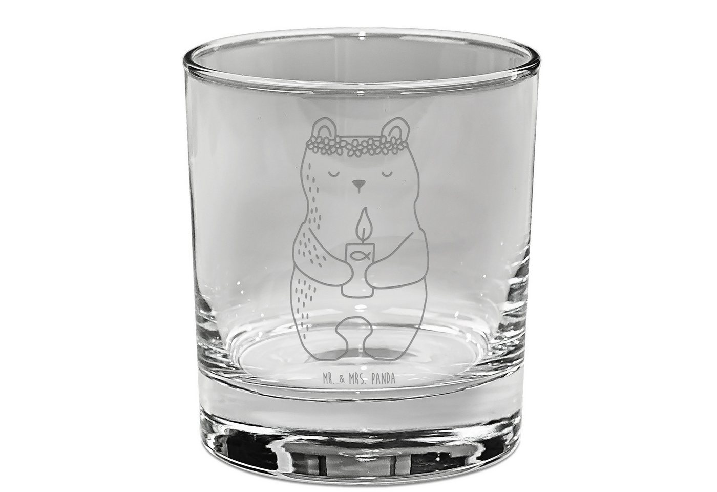 Mr. & Mrs. Panda Glas Bär Kommunion, Glas für Gin, Transparent, Katholisch, Gottes Segen, G, Premium Glas von Mr. & Mrs. Panda