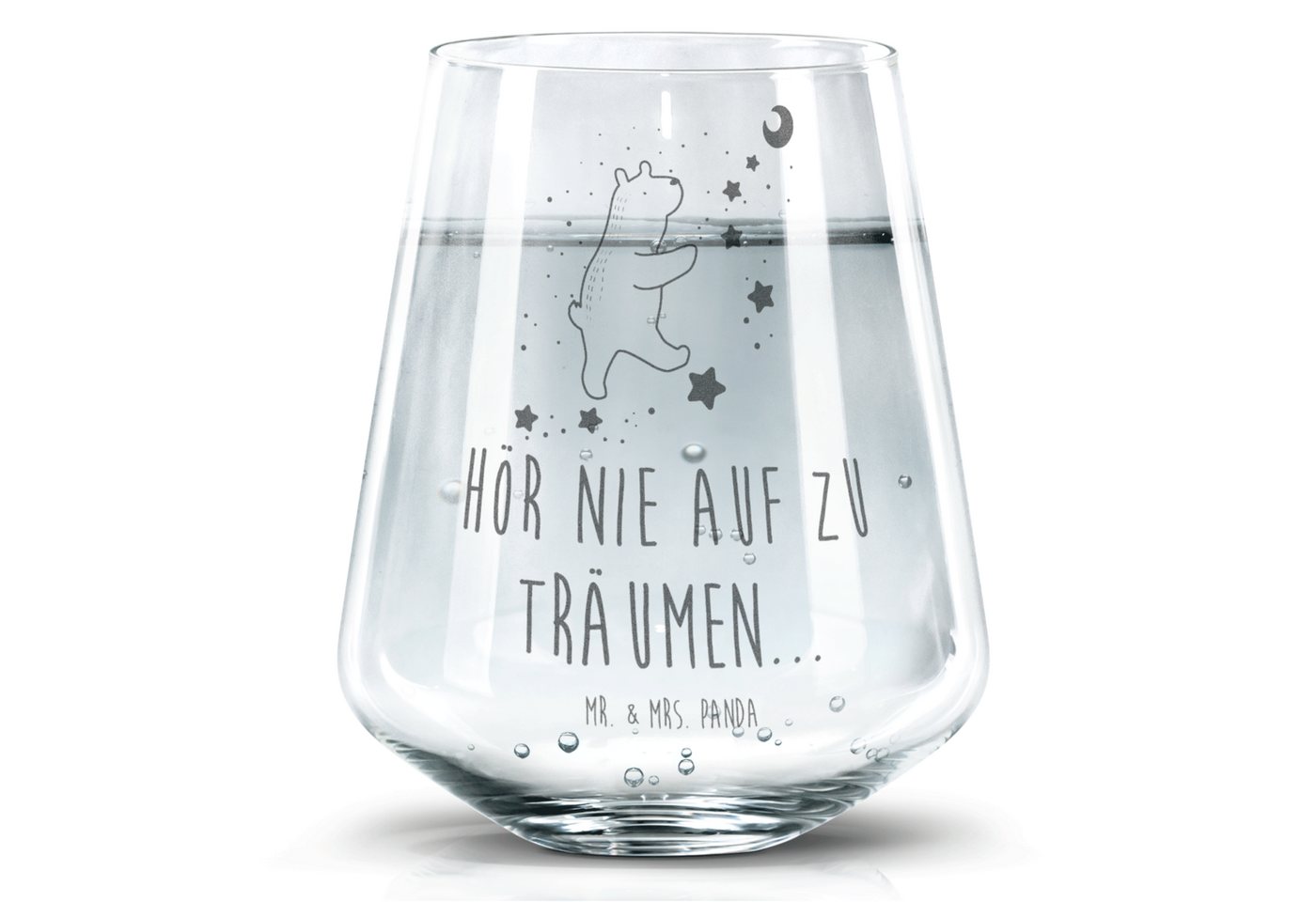 Mr. & Mrs. Panda Glas Bär Träume - Transparent - Geschenk, Teddy, Teddybär, Träumen, Traumd, Premium Glas, Hochwertige Lasergravur von Mr. & Mrs. Panda