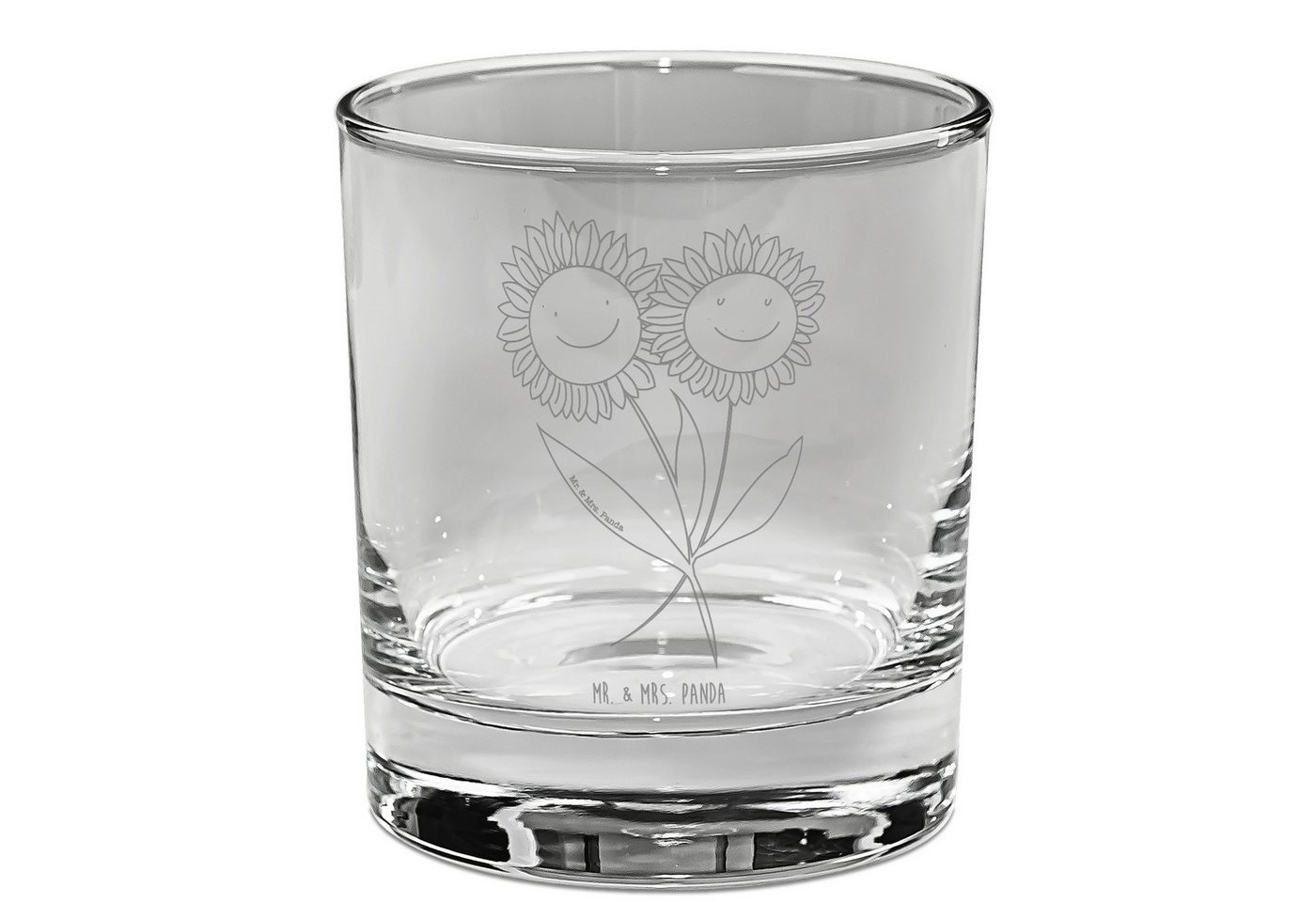 Mr. & Mrs. Panda Glas Blume Sonnenblume - Transparent - Geschenk, Garten, Pflanzen, Ginglas, Premium Glas, Magisches Design von Mr. & Mrs. Panda