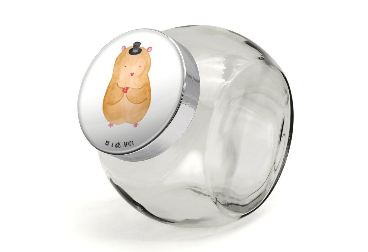 Mr. & Mrs. Panda Vorratsglas L 870ml Hamster Hut - Weiß - Geschenk, Tiere, Zwerghamster, Tiermotiv, Premium Glas, (1-tlg), Designvielfalt von Mr. & Mrs. Panda
