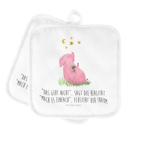 Mr. & Mrs. Panda Handschuhe, Kochen, 2er Set Topflappen Glücksschwein mit Spruch - Farbe Weiß Mr. & Mrs. Panda Handschuhe, Kochen, 2er Set Topflappen Glücksschwein mit Spruch - Farbe Weiß von Mr. & Mrs. Panda
