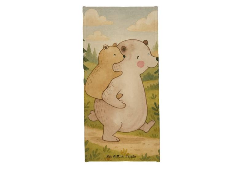 Mr. & Mrs. Panda Handtuch Papa Bär Design, Badehandtuch, Blau Pastell, Geburtstag, Geschenk, St, Kunstfaser (Packung, 1-St) von Mr. & Mrs. Panda