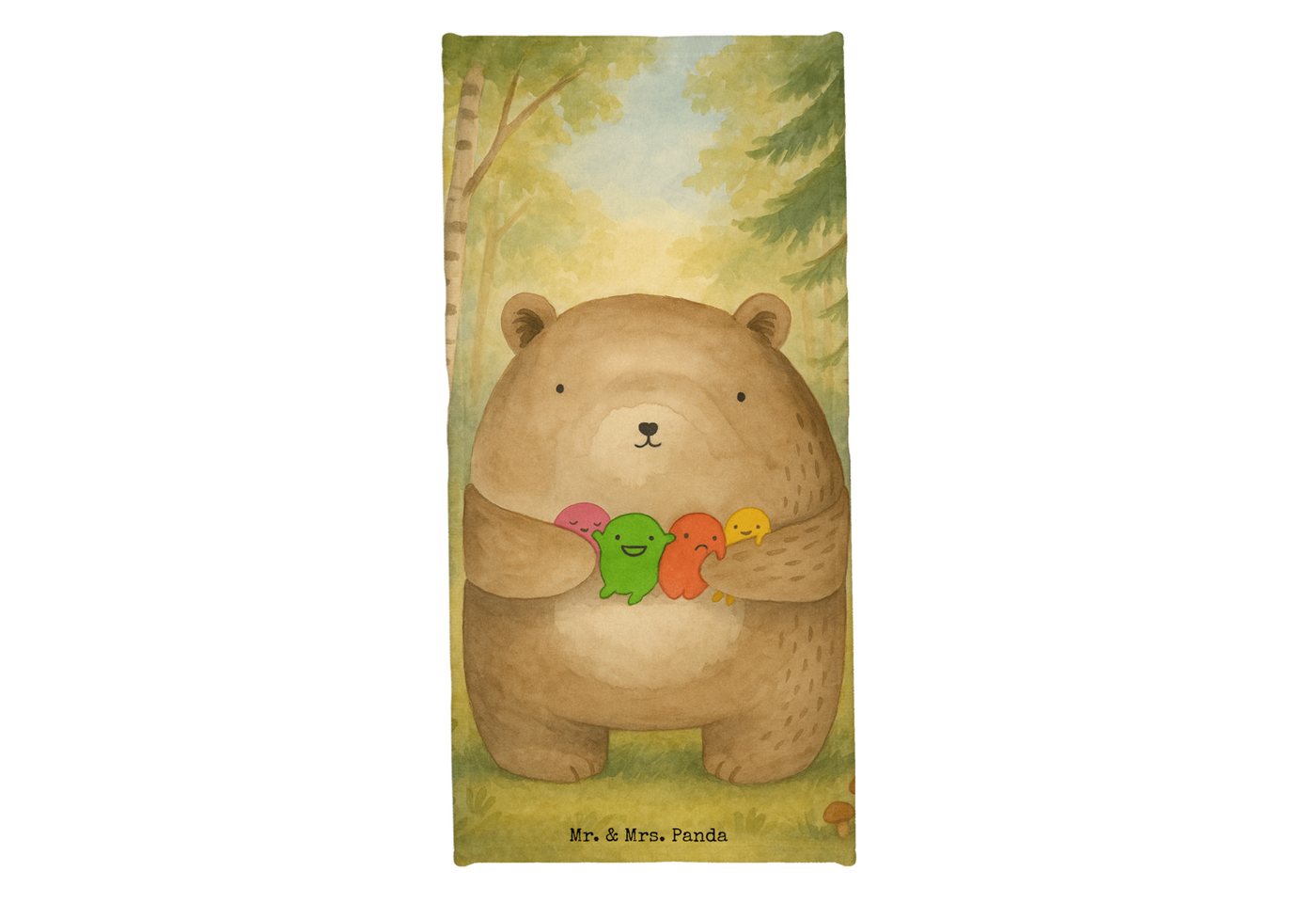 Mr. & Mrs. Panda Handtuch Bär Gefühl Design, Badehandtuch, Blau Pastell, Badetuch, Wahnsinn, Te, Kunstfaser (Packung, 1-St) von Mr. & Mrs. Panda