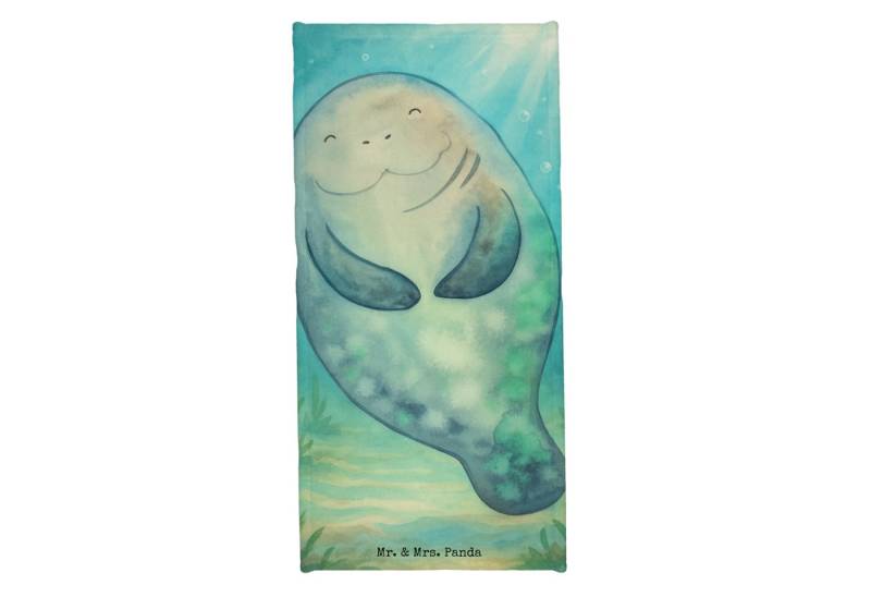 Mr. & Mrs. Panda Handtuch Seekuh Happy Design, Badehandtuch, Oceanblue, Badehandtuch, Selbstlie, Kunstfaser (Packung, 1-St) von Mr. & Mrs. Panda