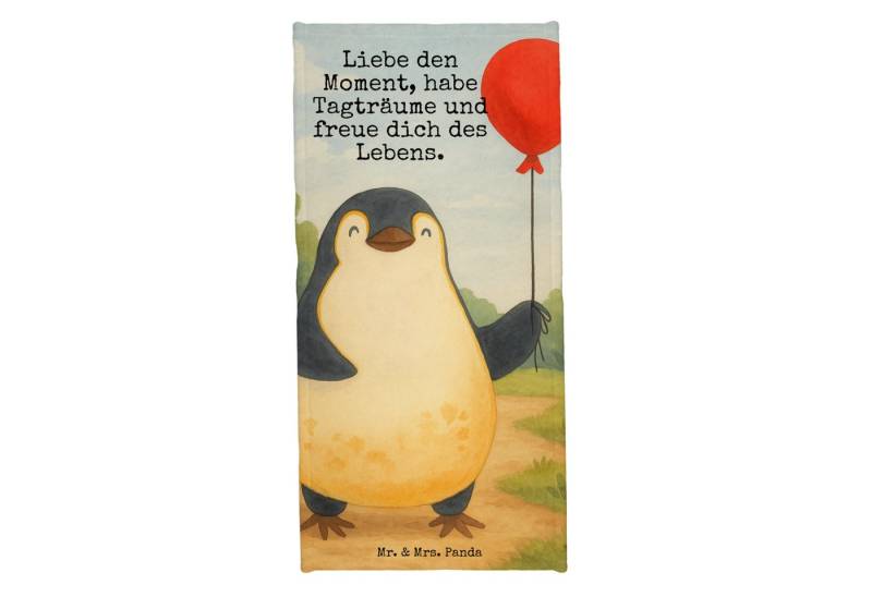 Mr. & Mrs. Panda Handtuch Pinguin Luftballon Design, Badehandtuch, Eisblau, Geschenkidee, Stran, Kunstfaser (Packung, 1-St) von Mr. & Mrs. Panda