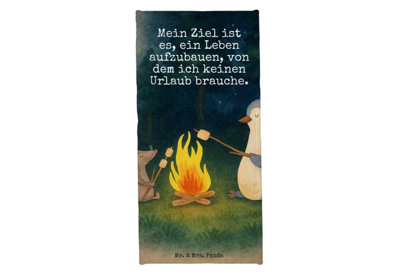 Mr. & Mrs. Panda Handtuch Pinguin Lagerfeuer Design, Badehandtuch, Eisblau, Leben, Badehandtuch, Kunstfaser (Packung, 1-St) von Mr. & Mrs. Panda
