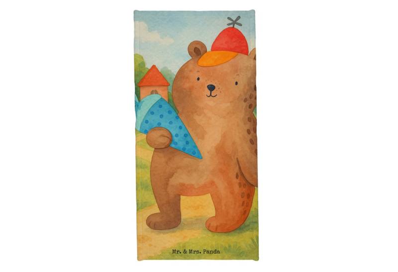Mr. & Mrs. Panda Handtuch Bär Schultüte Design, Badehandtuch, Blau Pastell, Gästehandtuch, Grun, Kunstfaser (Packung, 1-St) von Mr. & Mrs. Panda