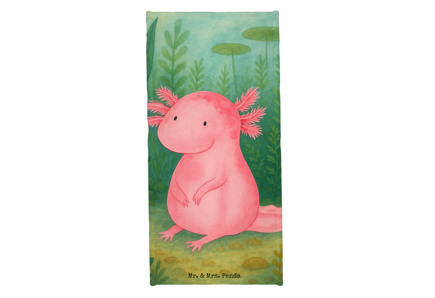 Mr. & Mrs. Panda Handtuch Axolotl Niedlich Design, Kunstfaser (Packung, 1-St) von Mr. & Mrs. Panda