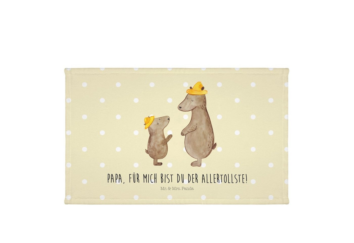Mr. & Mrs. Panda Handtuch Bären mit Hut - Gelb Pastell - Geschenk, Reisehandtuch, Frottier, Lie, (1-St), Allrounder von Mr. & Mrs. Panda