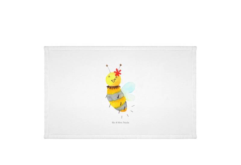 Mr. & Mrs. Panda Handtuch Biene Blume - Weiß - Geschenk, groß, Hummel, Handtuch, Badehandtuch, (1-St), Flauschig weich von Mr. & Mrs. Panda