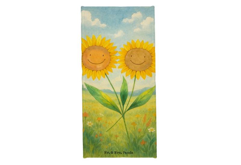 Mr. & Mrs. Panda Handtuch Blume Sonnenblume Design, Badehandtuch, Weiß, Reisehandtuch, Freundsc, Kunstfaser (Packung, 1-St) von Mr. & Mrs. Panda