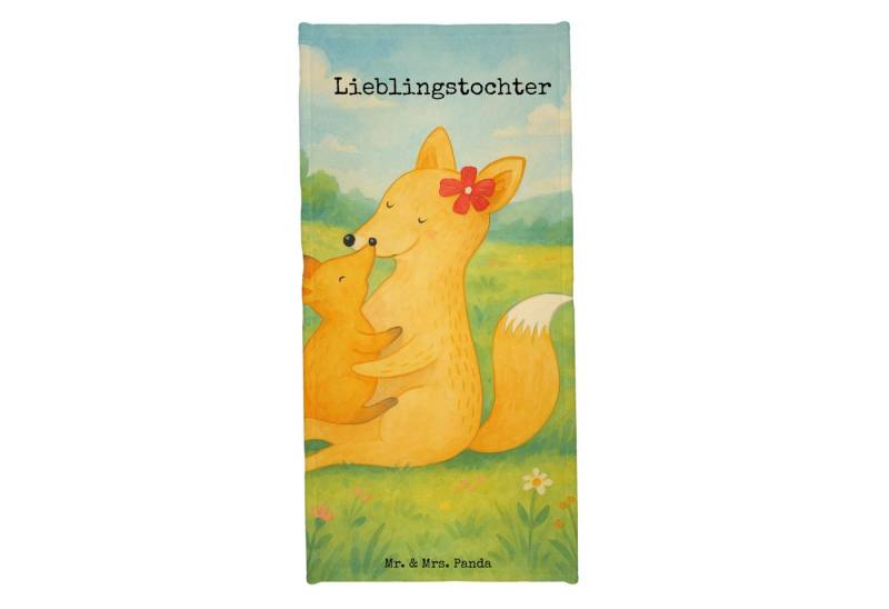 Mr. & Mrs. Panda Handtuch Fuchs Mama Design, Badehandtuch, Grau Pastell, Badehandtuch, Geschenk, Kunstfaser (Packung, 1-St) von Mr. & Mrs. Panda