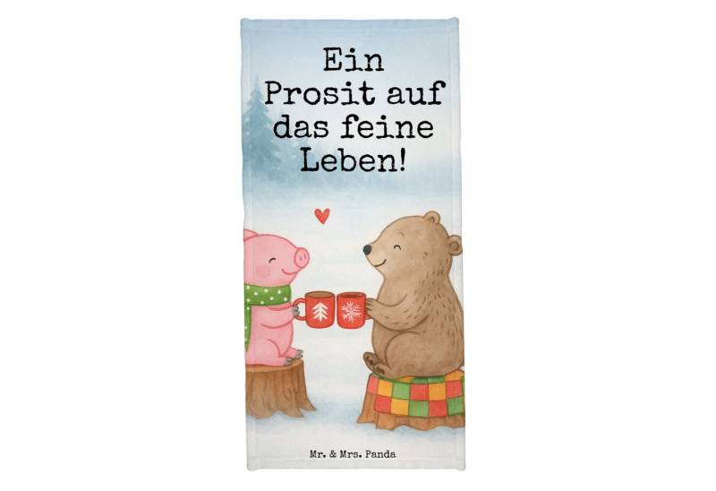 Mr. & Mrs. Panda Handtuch Glühschwein Sause Design, Badehandtuch, Eisblau, Prost, Weihnachten, Kunstfaser (Packung, 1-St) von Mr. & Mrs. Panda