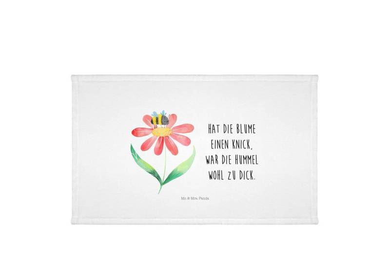 Mr. & Mrs. Panda Handtuch Hummel Blume - Weiß - Geschenk, Handtücher, Gute Laune, groß, Tiermot, (1-St), Hochwertige Motive von Mr. & Mrs. Panda