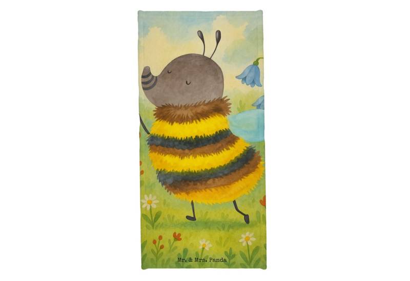 Mr. & Mrs. Panda Handtuch Hummel flauschig Design, Badehandtuch, Weiß, Badetuch, Blume, Saunatu, Kunstfaser (Packung, 1-St) von Mr. & Mrs. Panda