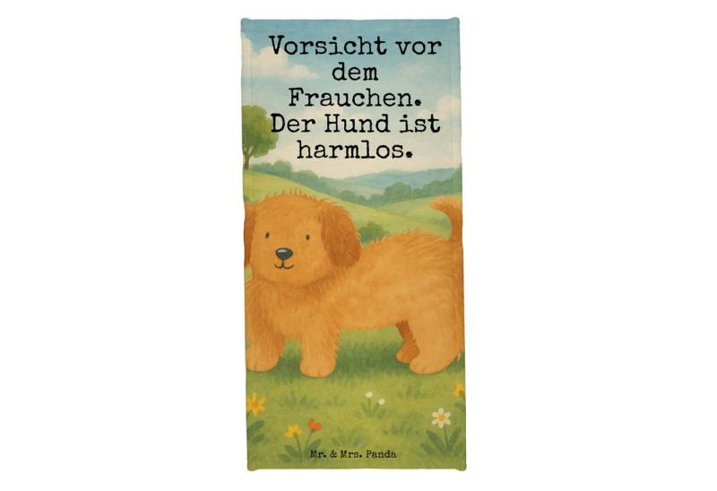 Mr. & Mrs. Panda Handtuch Hund Flauschig Design, Badehandtuch, Grau Pastell, Saunatuch, Niedlic, Kunstfaser (Packung, 1-St) von Mr. & Mrs. Panda