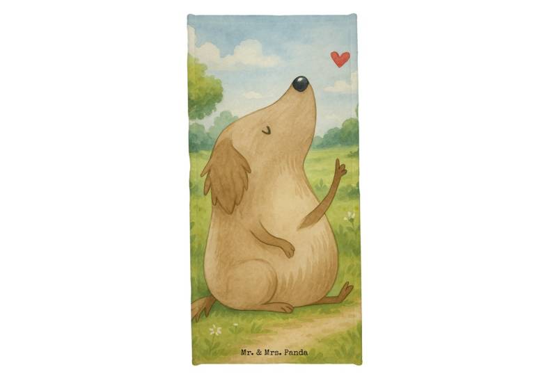 Mr. & Mrs. Panda Handtuch Hund Liebe Design, Badehandtuch, Grau Pastell, Badehandtuch, Hunde, S, Kunstfaser (Packung, 1-St) von Mr. & Mrs. Panda