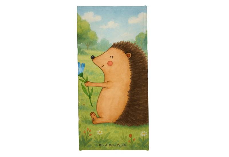 Mr. & Mrs. Panda Handtuch Igel Blumen Design, Badehandtuch, Weiß, Lustige Sprüche, Krankenhaus, Kunstfaser (Packung, 1-St) von Mr. & Mrs. Panda