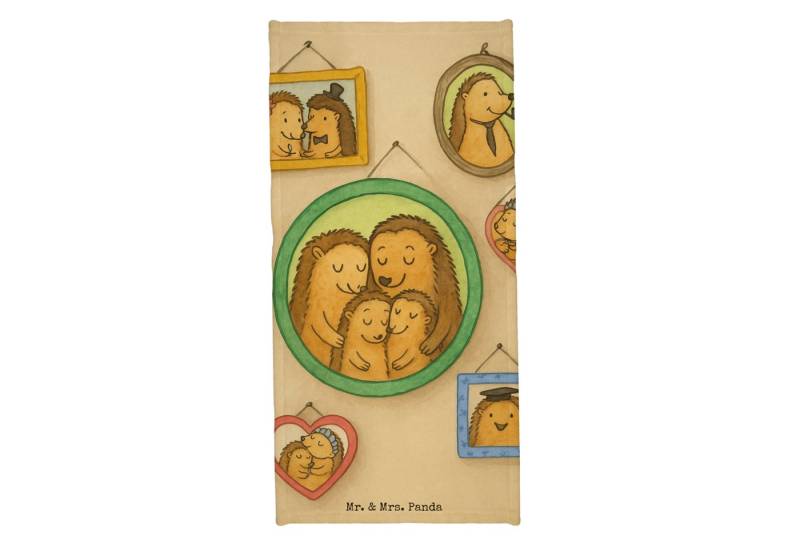 Mr. & Mrs. Panda Handtuch Igel Familie Design, Badehandtuch, Grau Pastell, Bruder, Badehandtuch, Kunstfaser (Packung, 1-St) von Mr. & Mrs. Panda