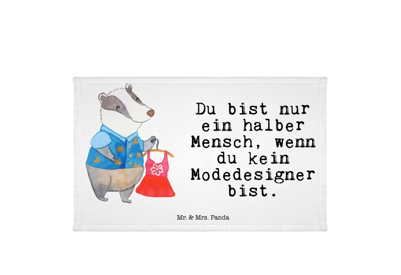 Mr. & Mrs. Panda Handtuch Modedesigner Herz - Weiß - Geschenk, Rente, Modeschöpfer, Reisehandtu, (1-St), Bunt bedruckt von Mr. & Mrs. Panda
