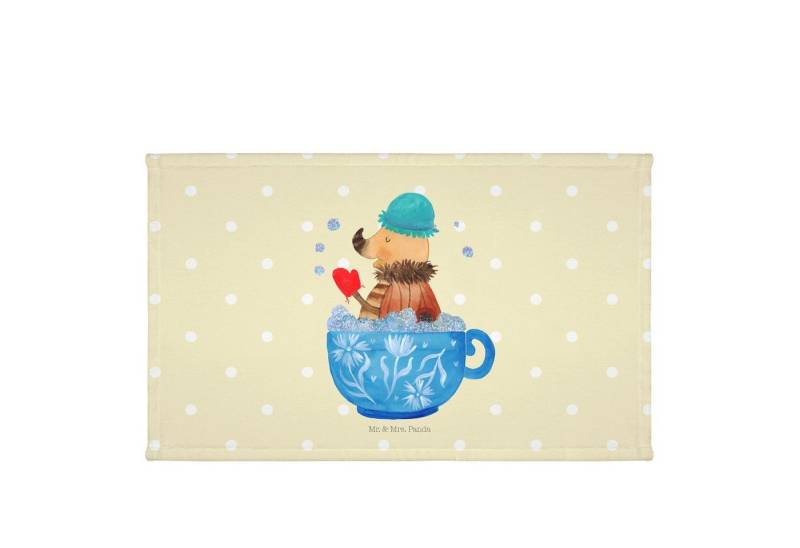 Mr. & Mrs. Panda Handtuch Nachtfalter Schaumbad - Gelb Pastell - Geschenk, Kinder Handtuch, Spo, (1-St), Einzigartiges Design von Mr. & Mrs. Panda