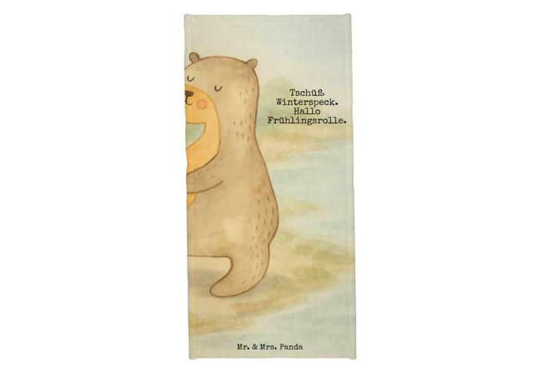 Mr. & Mrs. Panda Handtuch Otter Bauch Design, Badehandtuch, Grau Pastell, Badetuch, Duschtuch, Kunstfaser (Packung, 1-St) von Mr. & Mrs. Panda