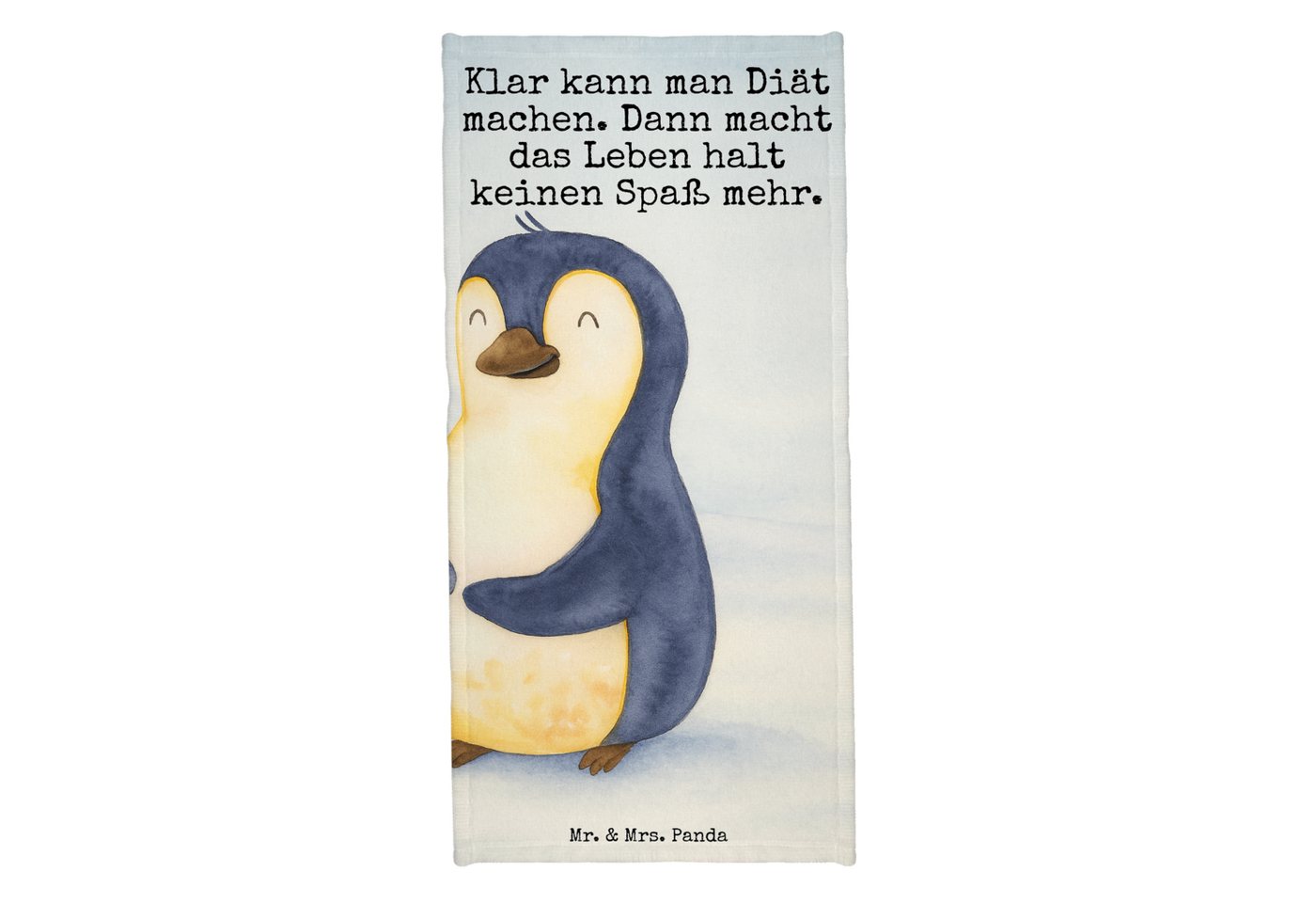 Mr. & Mrs. Panda Handtuch Pinguin Diät Design, Badehandtuch, Eisblau, Abnehmen, Strandtuch, Gew, Kunstfaser (Packung, 1-St) von Mr. & Mrs. Panda