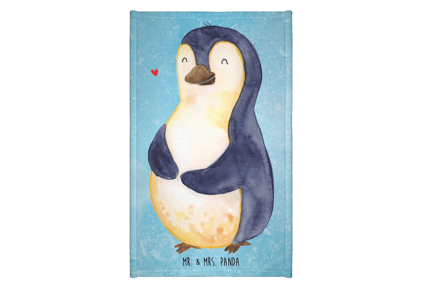 Mr. & Mrs. Panda Handtuch Pinguin Diät - Eisblau - Geschenk, Gästehandtuch Waschbar, Gästehandt, Kunstfaser (Packung, 1-St), Flauschig weich von Mr. & Mrs. Panda
