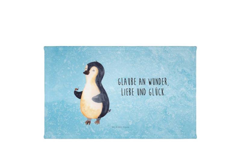 Mr. & Mrs. Panda Handtuch Pinguin Marienkäfer - Eisblau - Geschenk, Reisehandtuch, Frottier, Li, (1-St), Flauschig weich von Mr. & Mrs. Panda