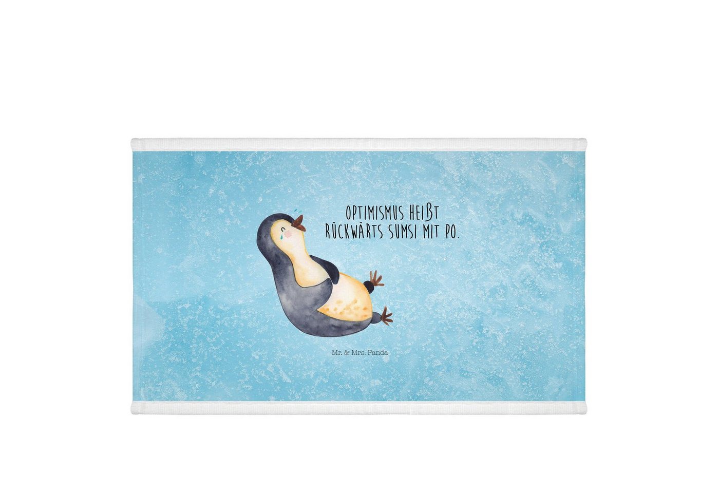 Mr. & Mrs. Panda Handtuch Pinguin Lachen, Handtuch, Eisblau, Duschtuch, Gästehandtuch, Fröhlich, Kunstfaser (Packung, 1-St) von Mr. & Mrs. Panda