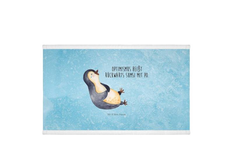 Mr. & Mrs. Panda Handtuch Pinguin Lachen, Handtuch, Eisblau, Duschtuch, Gästehandtuch, Fröhlich, Kunstfaser (Packung, 1-St) von Mr. & Mrs. Panda
