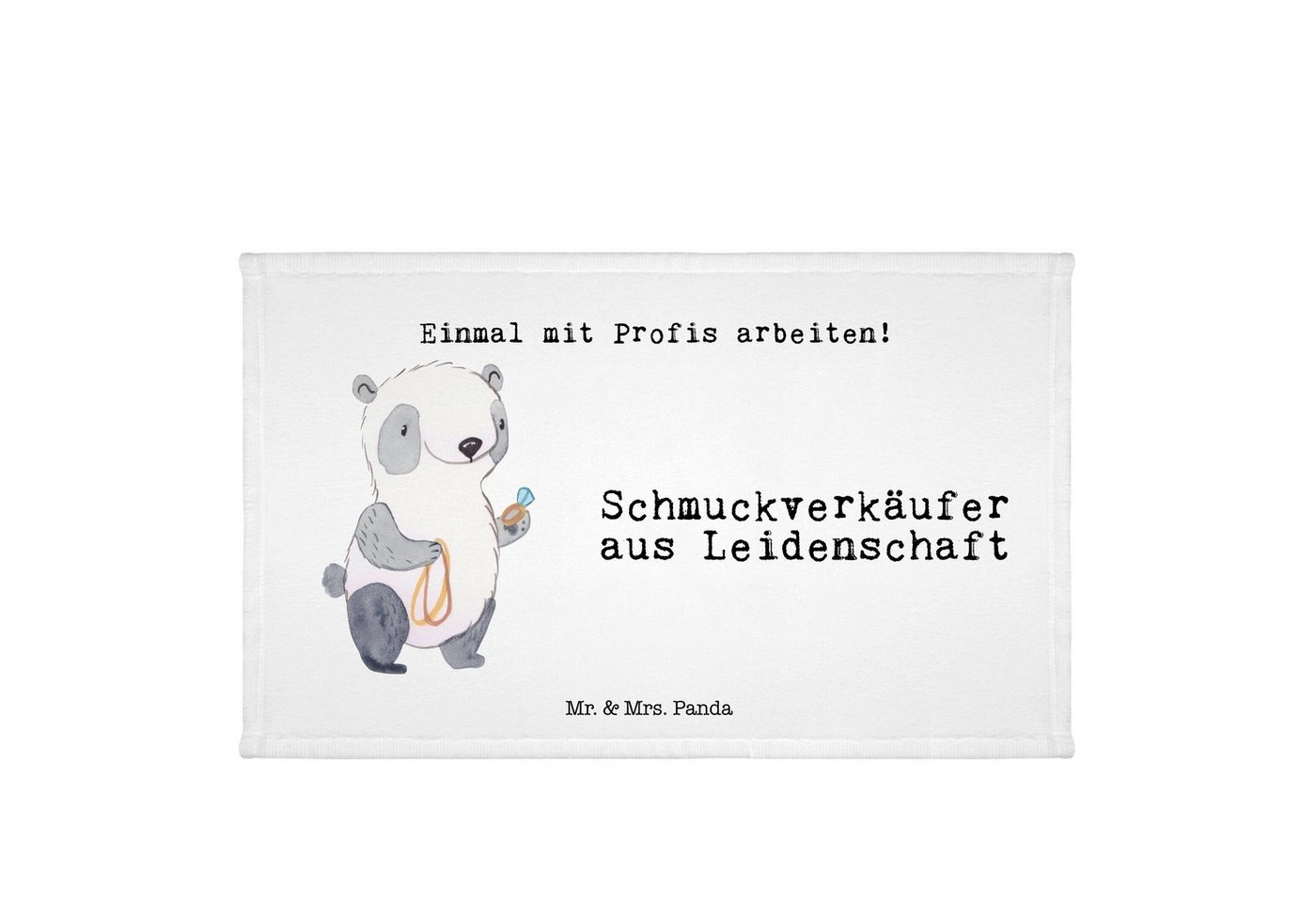 Mr. & Mrs. Panda Handtuch Schmuckverkäufer Leidenschaft - Weiß - Geschenk, Schmuckwarenhändler, (1-St), Kreative Sprüche von Mr. & Mrs. Panda