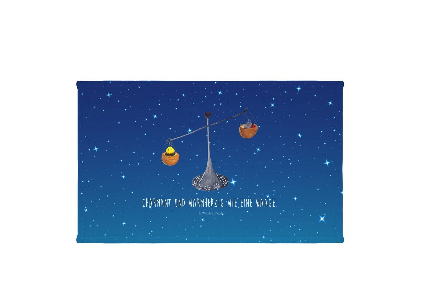 Mr. & Mrs. Panda Handtuch Sternzeichen Waage, Handtuch, Sternenhimmel Blau, Gästehandtücher, Ha, Kunstfaser (Packung, 1-St) von Mr. & Mrs. Panda