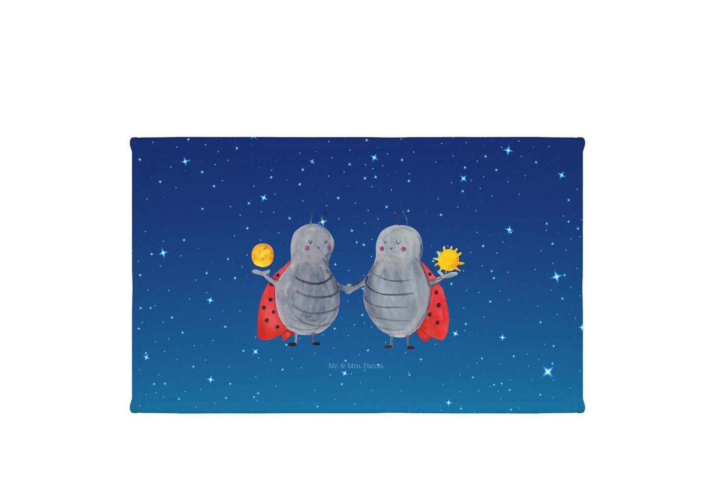 Mr. & Mrs. Panda Handtuch Sternzeichen Zwilling - Sternenhimmel Blau - Geschenk, Geburtstag Mai, Kunstfaser (Packung, 1-St), Hochwertige Motive von Mr. & Mrs. Panda