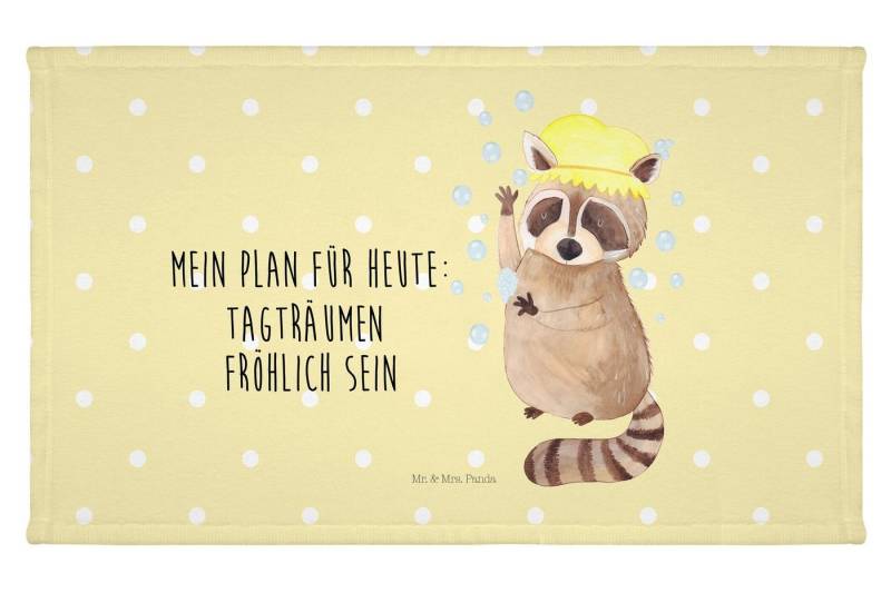 Mr. & Mrs. Panda Handtuch Waschbär - Gelb Pastell - Geschenk, Tiermotive, Kinder Handtuch, Plan, (1-St), Flauschig weich von Mr. & Mrs. Panda