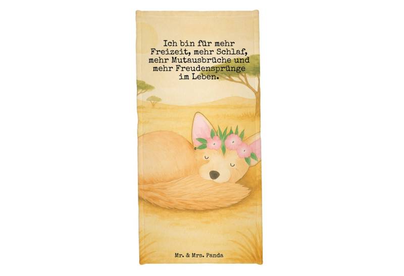 Mr. & Mrs. Panda Handtuch Wüstenfuchs Blumen Design, Badehandtuch, Weiß, Badetuch, Glücklich, B, Kunstfaser (Packung, 1-St) von Mr. & Mrs. Panda