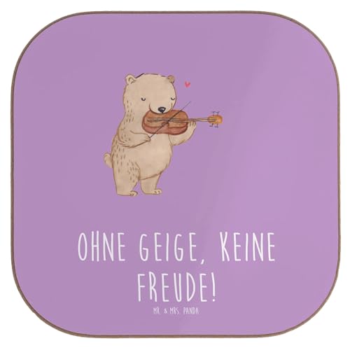 Mr. & Mrs. Panda Holz Untersetzer Geige Freude - Geschenk, Violine, Spielen Lernen, Musikinstrument, Glasuntersetzer, Untersetzer Design, Untersetzer von Mr. & Mrs. Panda