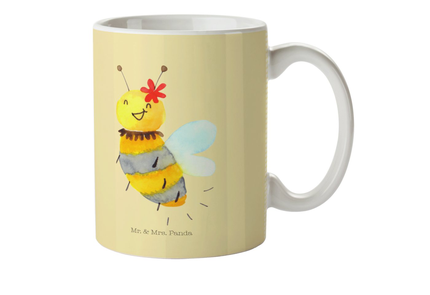 Mr. & Mrs. Panda Kinderbecher Biene Blume - Gelb Pastell - Geschenk, Wespe, Kindergarten Tasse, Hum, Kunststoff, Kindergeschichten Motive von Mr. & Mrs. Panda