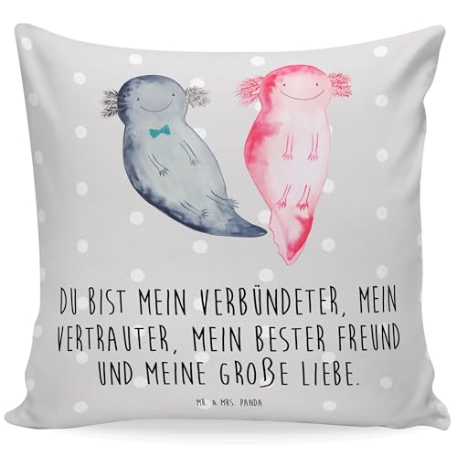 Mr. & Mrs. Panda Kissen Axolotl Freundin - Geschenk, Kissenhülle 40x40, Paar, Kissen 40x40 Waschbar, Schwanzlurch, große Liebe, Verlobter, Molch, Mr. & Mrs. Panda Kissen Axolotl Freundin - Geschenk, Kissenhülle 40x40, Paar, Kissen 40x40 Waschbar, Schwanzlurch, große Liebe, Verlobter, Molch, von Mr. & Mrs. Panda