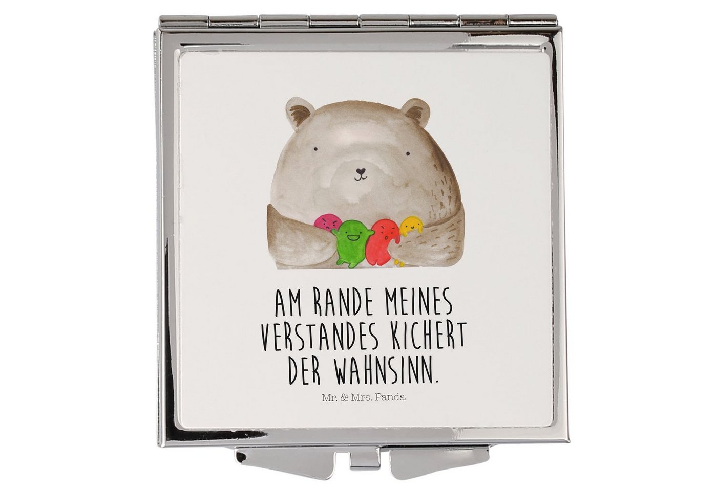 Mr. & Mrs. Panda Kosmetikspiegel Bär Gefühl - Weiß - Geschenk, schminken, Verrückt, Handtasche, Schmin (1-St), passt überall von Mr. & Mrs. Panda