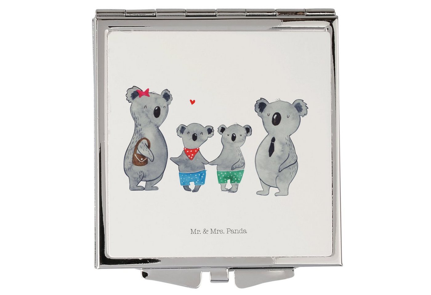 Mr. & Mrs. Panda Kosmetikspiegel Koala Familie zwei - Weiß - Geschenk, schminken, Schwester, Familienl (1-St), Passt in jede Tasche von Mr. & Mrs. Panda